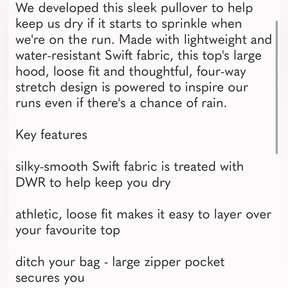 Lululemon Run: Stash & Dash Pullover like new - Picture 4 of 6